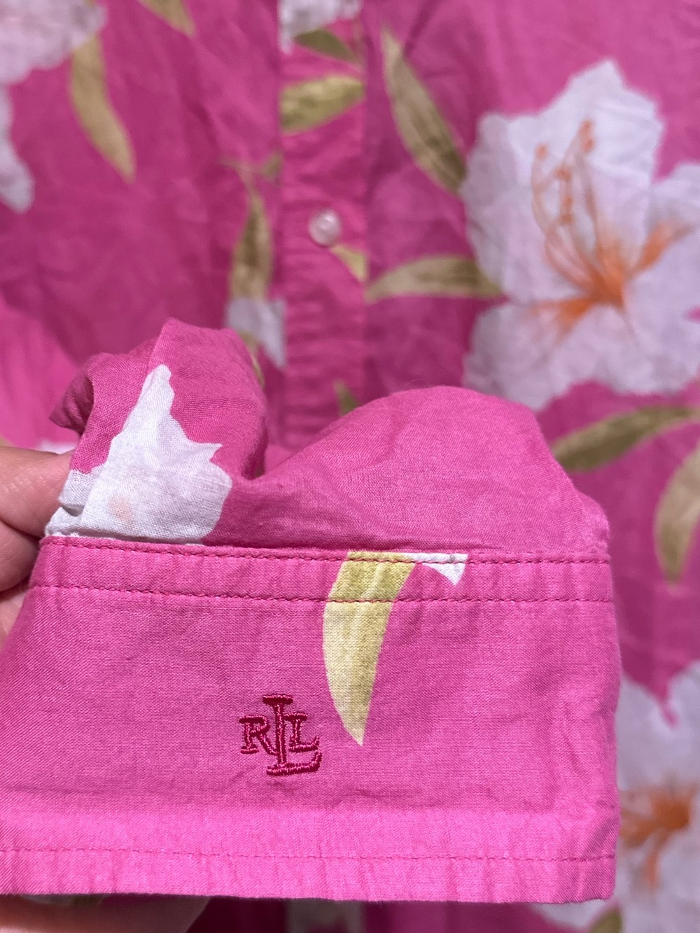 Ralph Lauren Bright Pink Floral Button-Down Shirt - Picture 6 of 6